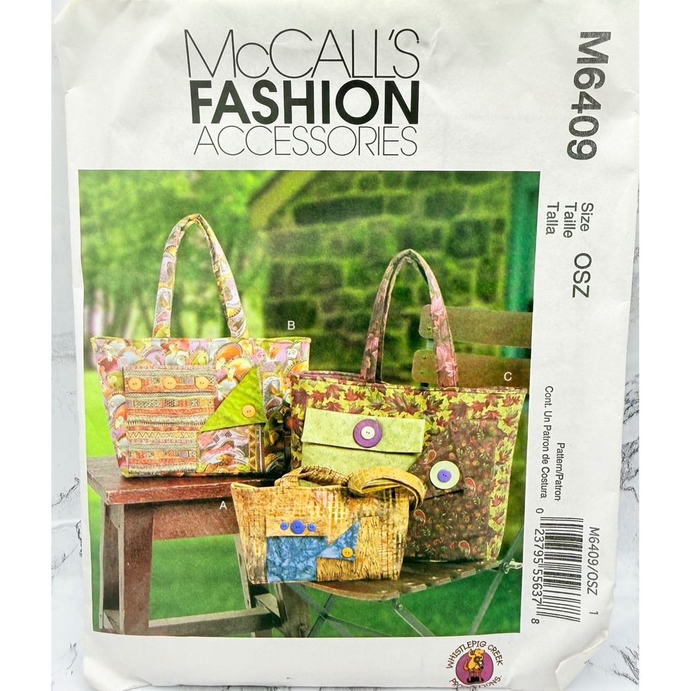 McCalls Boho Handbag Pattern M6409 Whistlepig Creek New and Uncut
